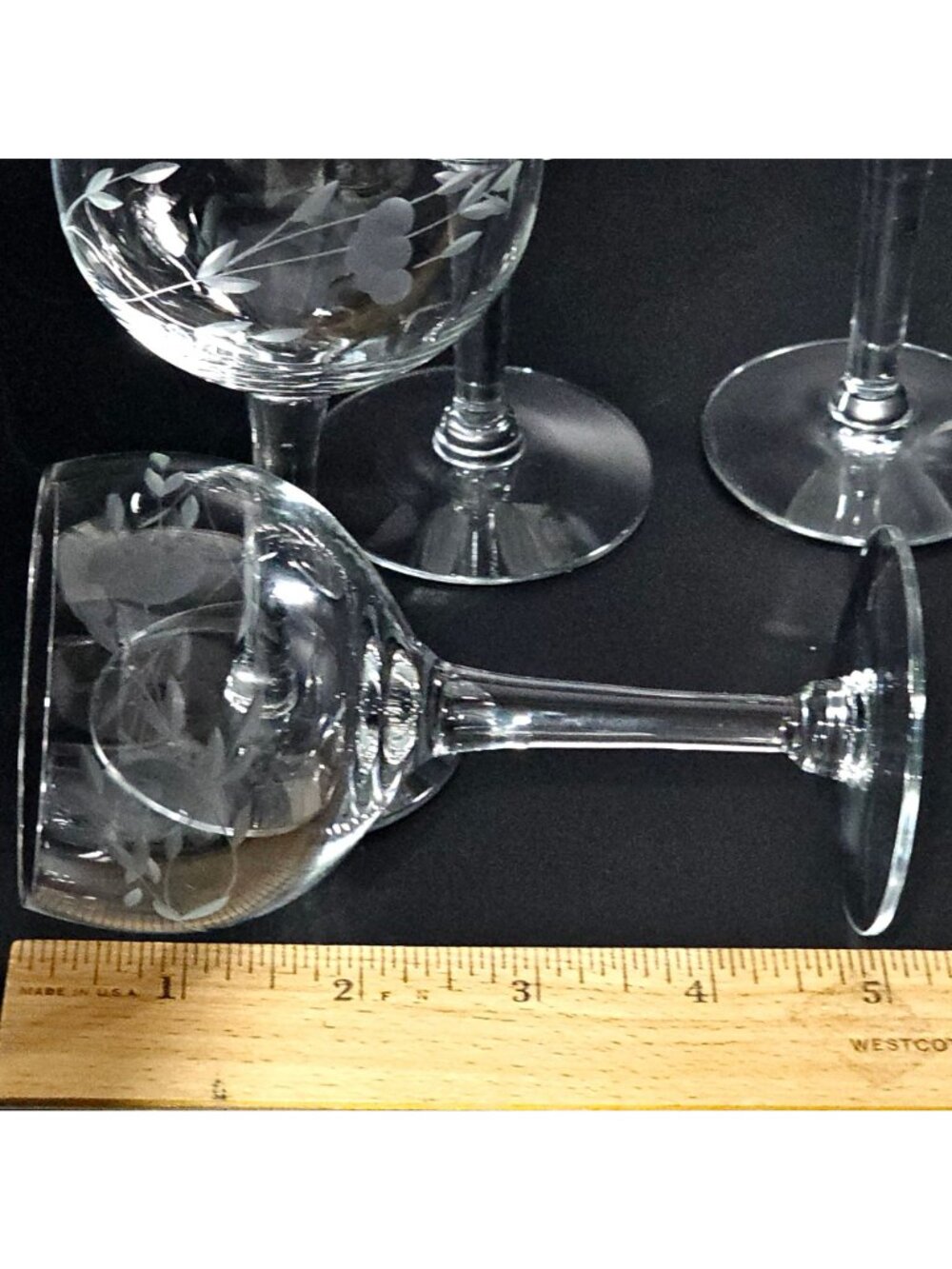 4 Princess House Heritage Cocktail Glasses 5" vtg crystal floral design liqueurs - Picture 4 of 8